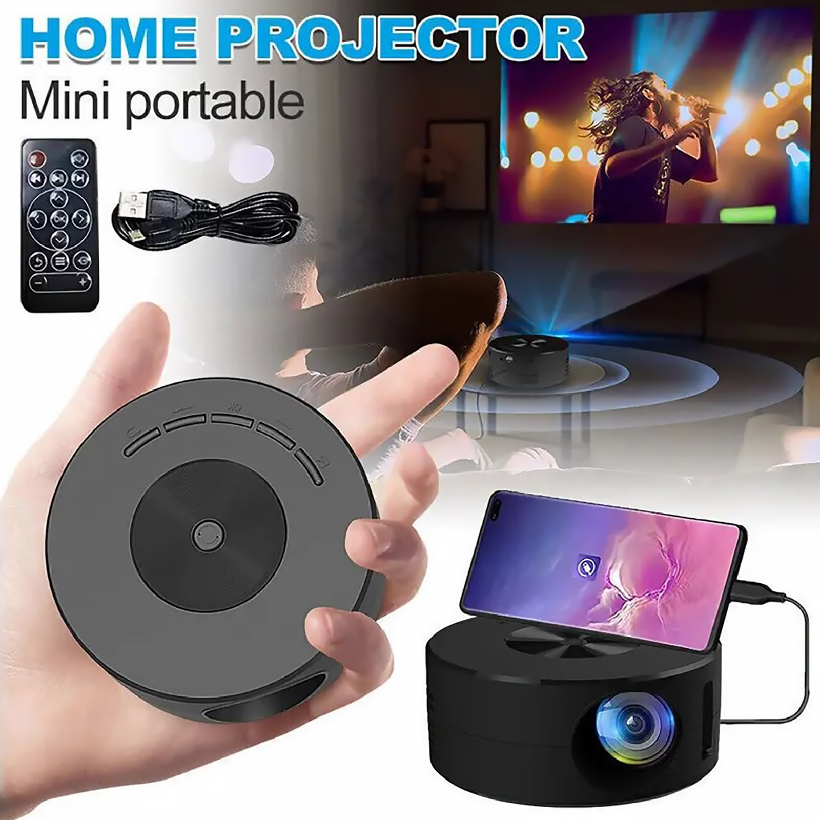 Home Cinema Compact - HD 1080P Mini Portable Projector LED