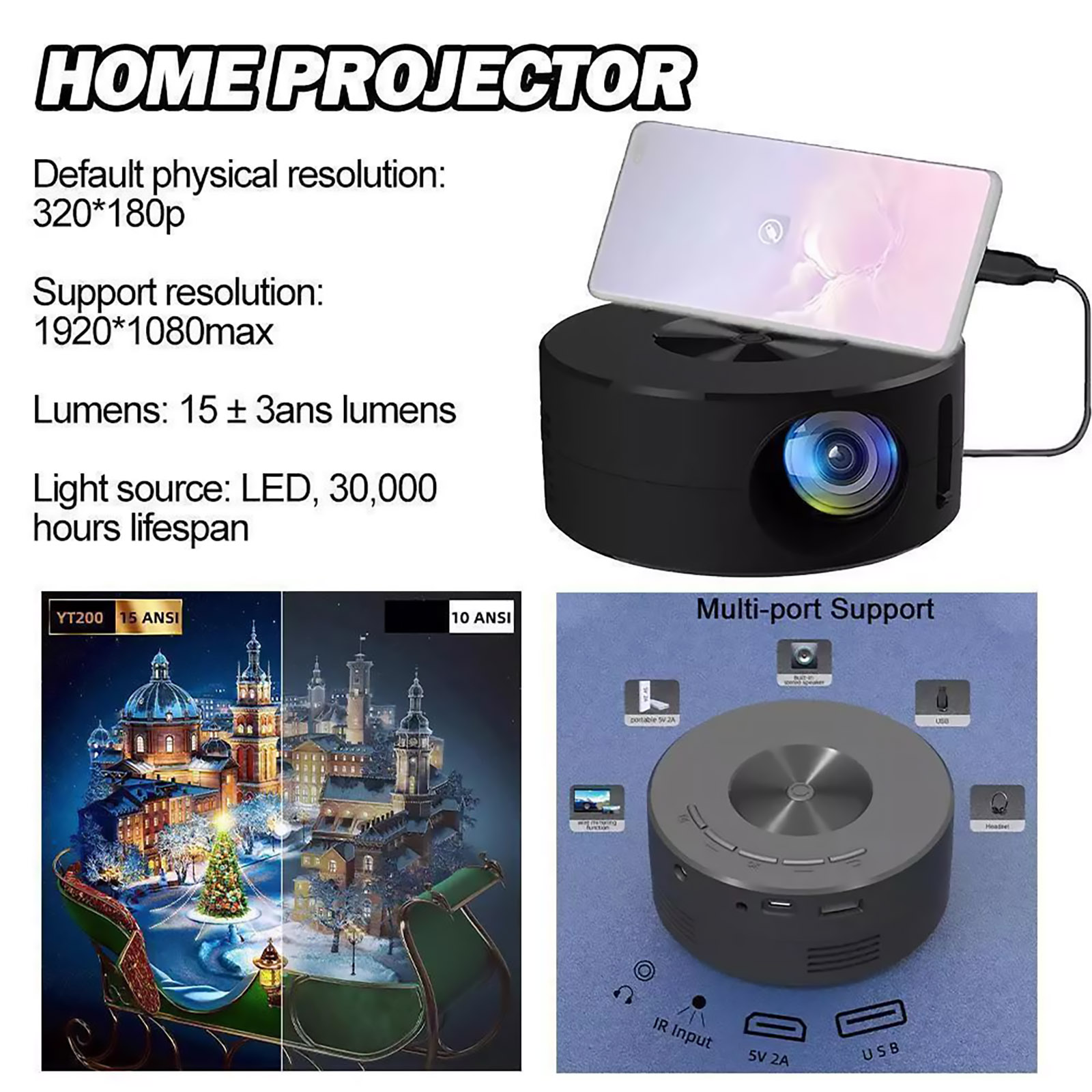 HD 1080P Mini Portable Project – Home Cinema Compact Bewertung und Preis